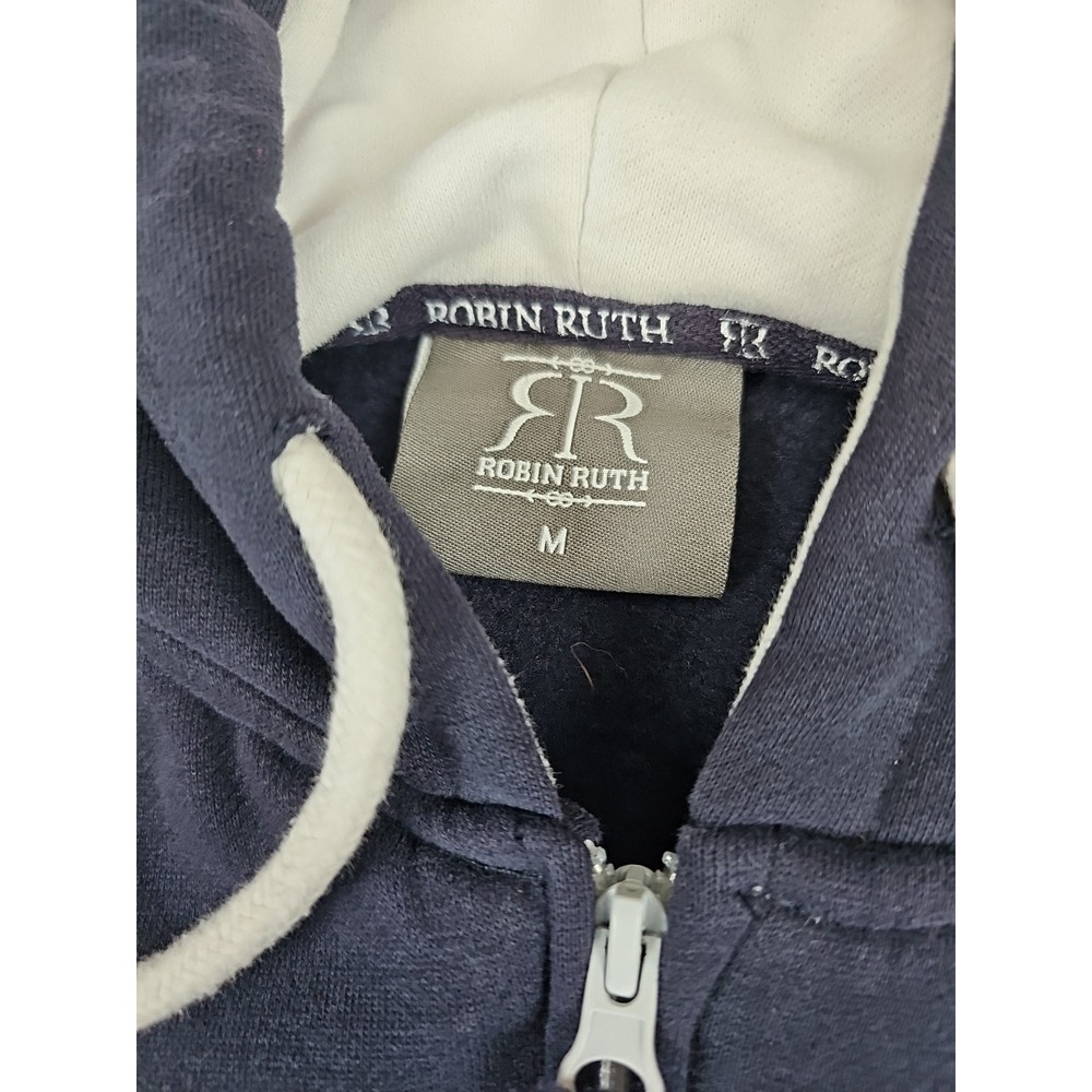 Robin Ruth Amsterdam Full Zip Hoodie Men's Medium‎ Navy Blue Embroidered - Picture 3 of 7